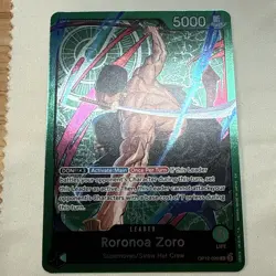 Roronoa Zoro OP12-020 ONE PIECE Tcg Card Game NM GREEN Leader - Image 2