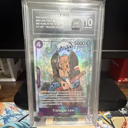 Bandai One Piece CCG Trafalgar Law ST10-010 2024 TAG 10 Alt Art TR SR Foil - Image 1