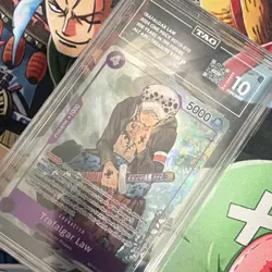Bandai One Piece CCG Trafalgar Law ST10-010 2024 TAG 10 Alt Art TR SR Foil - Image 4
