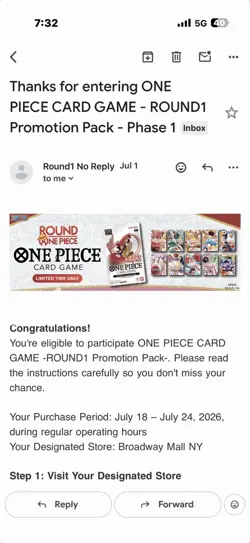 One Piece x Round 1 Promo Pack CONFIRMED PRESALE - SET OF 10 PACKS One Piece TCG - Image 1