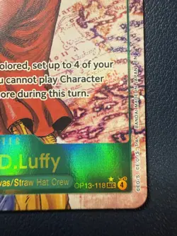 One Piece Monkey.D.Luffy (Super Alt Art) OP13-118 Carrying On His Will Foil - Image 4