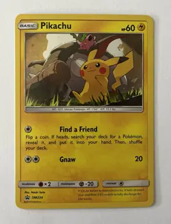 Pikachu SM234 Sun & Moon Holo Ultra Rare Black Star Promo Pokemon Card - Image 1
