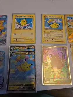Lot Of 12 Pikachu Pokemon Cards Holo Reverse Holo Vmax And V - Image 2
