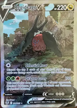 Pokemon TCG Regidrago v Ultra Rare Holo Silver Tempest Card 184/195 NM - Image 1
