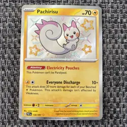 Pokemon TCG S&V Paldean Fates: Pachirisu 138/091 Baby Shiny Holo Rare Card - Image 1