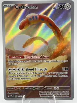 Pokemon TCG: Orthworm 224/193 SV02 Paldea Evolved Illustration Rare Full Art NM - Image 1