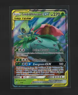 Celebi & Venasaur GX Team Up 1/181 Near Mint Ultra Rare Holo Pokemon Card TCG - Image 1