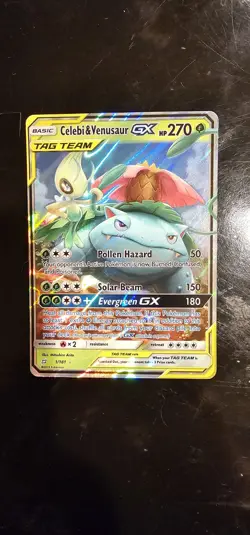 Celebi & Venasaur GX Team Up 1/181 Near Mint Ultra Rare Holo Pokemon Card TCG - Image 3