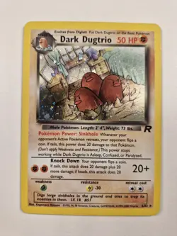 Dark Dugtrio 6/82 Holo Rare Team Rocket Pokemon Card 1999 WOTC LP/NM - Image 1