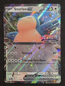 Pokemon Snorlax EX Prismatic Evolutions Stamped Card 076/131 NM - Image 1