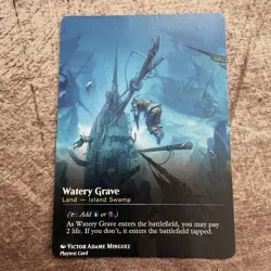 Watery Grave - Custom Art MTG Magic The Gathering Playtest Card - Image 1