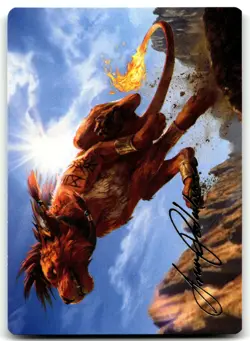 Red XIII, Proud Warrior Art Card (Gold-Stamped Signature) MTG ASFIN 30 - Image 1