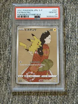 PSA 10 Pikachu 227/S-P Stamp Box Promo 2021 Pokemon card Japanese Rare Grail - Image 1