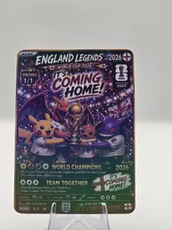Custom England Legends World Cup 2026 Holographic Pokemon Style Card ⚽🏆 Display - Image 2