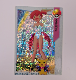 Vintage 1998 Pokemon Vending Prism Sticker #23 Misty & Pikachu Holo Japan Anime - Image 1