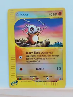 Cubone 72/147 Reverse Holo Aquapolis E-Reader Vintage Pokemon Card - Image 1