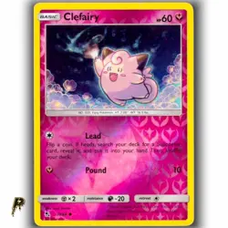 Pokemon Sun & Moon Hidden Fates Clefairy 38/68 Reverse Holo Common Card VLP - Image 1