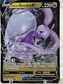 Hisuian Goodra V 135/196 Swsh11: Lost Origin Holo Pokemon Trading Card - Image 1