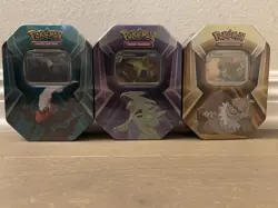 Pokemon TCG: Triple Whammy Tins Lot Of 3 Complete Set New Factory Sealed - Image 1