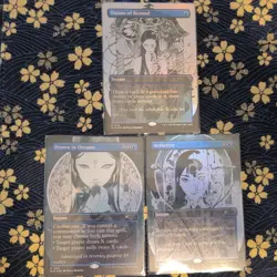 MTG Secret Lair Drop Foil Full Art Blue Instant 3-Card Lot Peach Momoko - Image 1