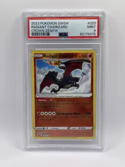 2023 Pokemon #020 Radiant Charizard Crown Zenith PSA 9 Mint - Image 1