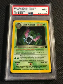 PSA 9 MINT Dark Golbat 7 Team Rocket 1st Edition Holo Pokemon Card - Image 1