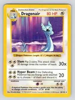 LP! - Pokemon Card - Base Set 18/102 - DRAGONAIR (rare) **Shadowless** - Image 1