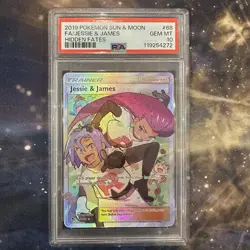 PSA 10 Jessie and James 68/68 Full Art Trainer Pokemon Hidden Fates Team Rocket - Image 1