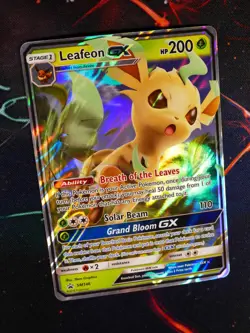 LP Pokemon LEAFEON GX Card SM BLACK STAR PROMO Set SM146 Holo Foil Celebration - Image 1