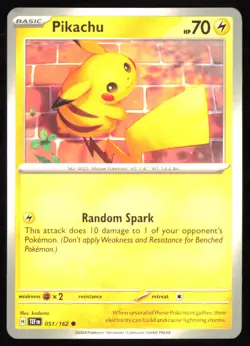 PIKACHU 051/162 TEMPORAL FORCES POKEMON CARD NEAR MINT - Image 1