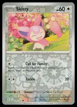 SKITTY 130/162 TEMPORAL FORCES REVERSE HOLO POKEMON CARD NEAR MINT - Image 1