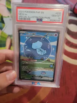 2024 POKEMON PALDEAN FATES SPECIAL ILLUSTRATION RARE 232 BUBBLE MEW EX PSA 10 - Image 3