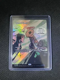Horn of Greed Borderless Foil 98 Marvel Super Heroes Magic the Gathering - Image 1