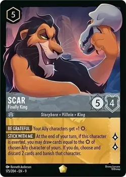 12x Scar - Finally King 175/204 Fabled Disney Lorcana Non Foil Legendary - Image 1