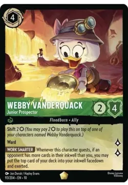 8x Webby Vanderquack Junior 93/204 Non-Foil Whispers In the Well Disney Lorcana - Image 1