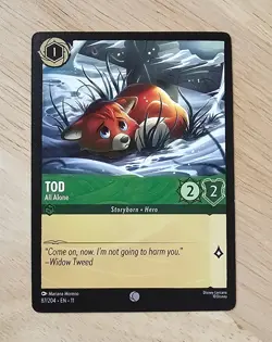 Fox and the Hound Disney Lorcana Card Tod All Alone 87/204 NM - Image 1