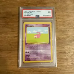 1999 Pokemon 1st Edition Fossil 55/62 Slowpoke PSA 7 - Image 1