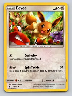 Eevee 48/68 Holo Rare Hidden Fates Pokemon Holo NM - Image 1