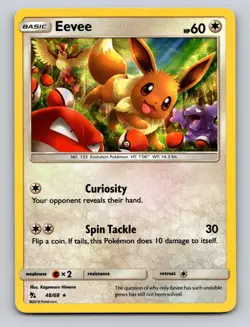 Eevee 48/68 Holo Rare Hidden Fates Pokemon Holo NM - Image 1