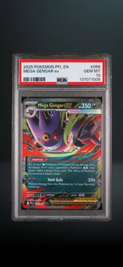 Pokemon TCG Mega Gengar Ex 056/094 Me02 Phantasmal Flames Holo PSA 10 EN - Image 1