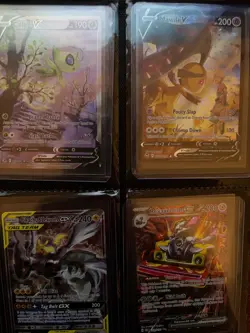 Pokemon card collection + black top loader binder, gx,ex,v and full arts - Image 1