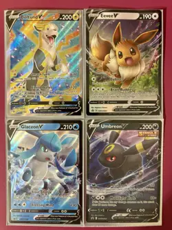 Pokemon Lot Of 4 Cards- Boltund V , Eevee V , Glaceon V , Umbreon V - Excellent! - Image 1