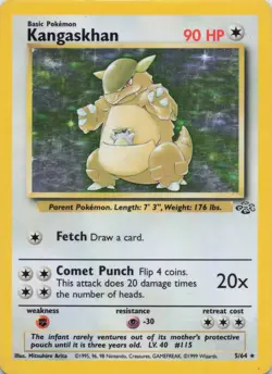 Pokemon Kangaskhan 5/64 Holo Rare Jungle Unlimited Vintage 1999 WotC MP - Image 1