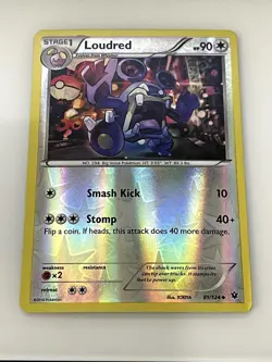 Loudred 81/124 Uncommon Fates Collide Pokemon Reverse Holo Near Mint - Image 1