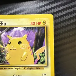 (Pikachu Base Set Unlimited 58/102 Pokemon TCG WOTC Card MP - Image 3