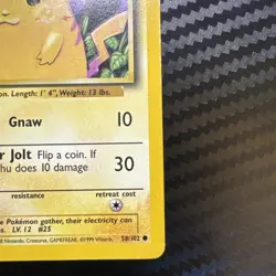 (Pikachu Base Set Unlimited 58/102 Pokemon TCG WOTC Card MP - Image 5