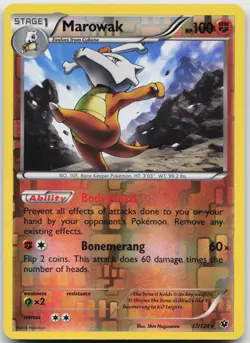 Marowak 37/124 Rare Fates Collide Pokemon Reverse Holo Near Mint - Image 1