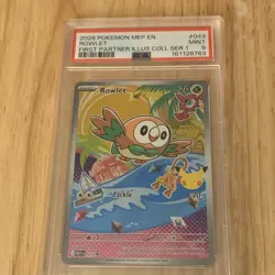 Pokemon TCG Rowlet Promo First Partner Illus Coll Ser 1 Holo Eng 043 PSA 9 - Image 1