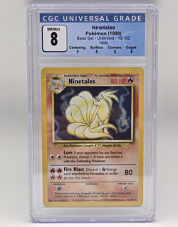 CGC 8 1999 Pokemon TCG Base Set Ninetales 12/102 Holo Rare Unlimited EN - Image 1