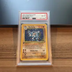 1999 POKEMON GAME #8 MACHAMP-HOLO 1ST EDITION PSA 8 - Image 1